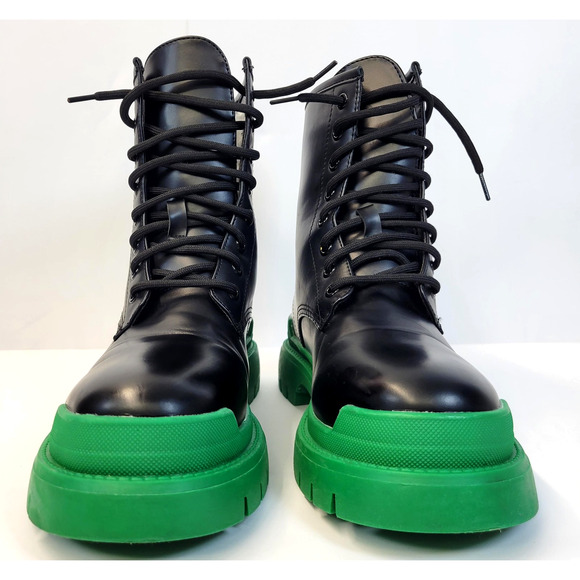 Liliana Combat Boots Womens Size 10 Black Green Lace Up Chunky Platform Grunge - Picture 3 of 16